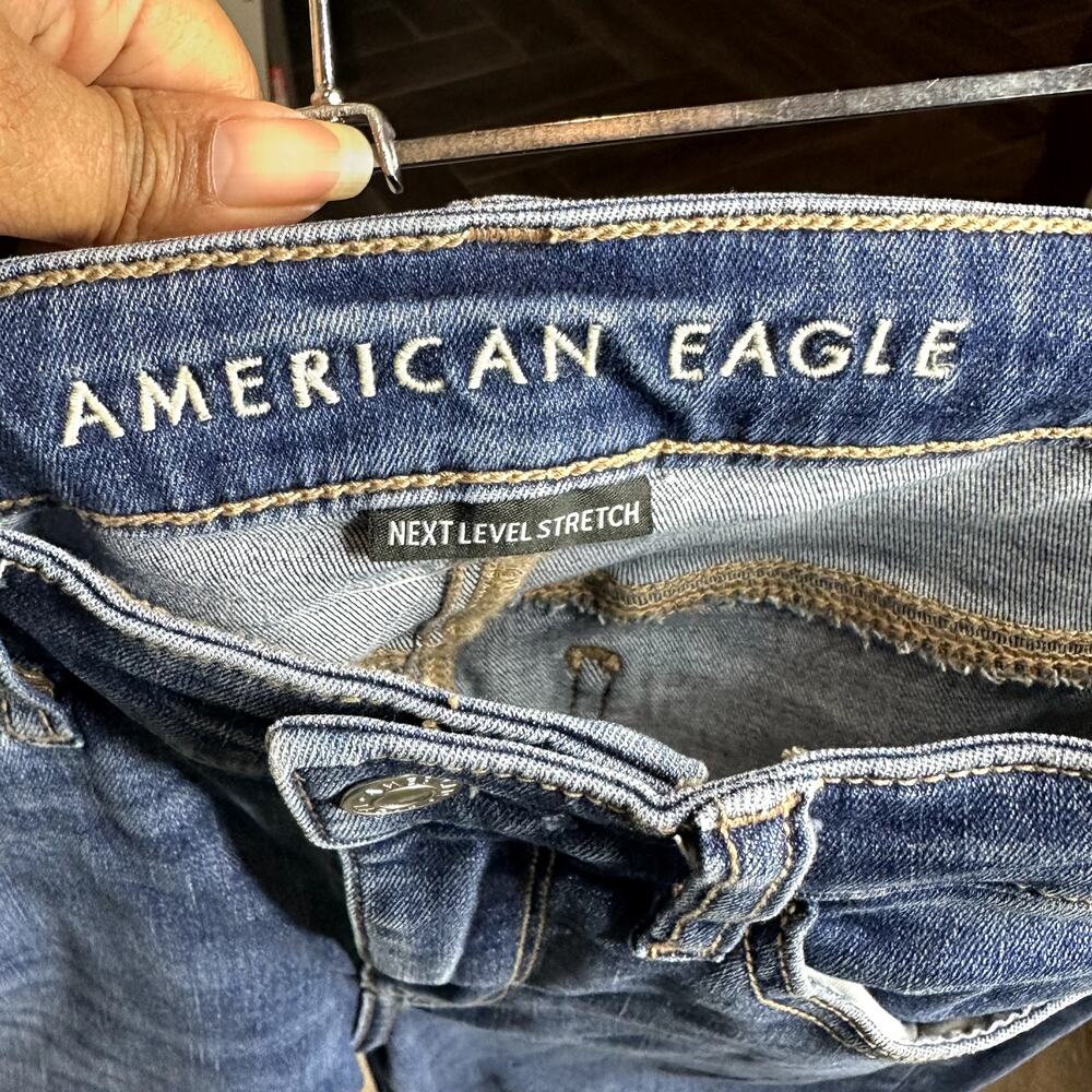American Eagle Jeans Womens Size 6 Long Blue Hi-Rise Jegging - Picture 7 of 9